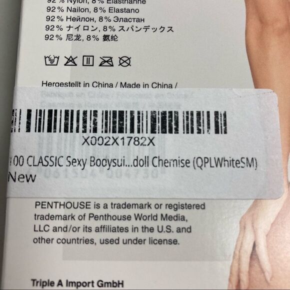 PENTHOUSE Bodysuit Chemise,High‎ neck Keyhole playsuit, Size Small/Medium NEW - Picture 3 of 10